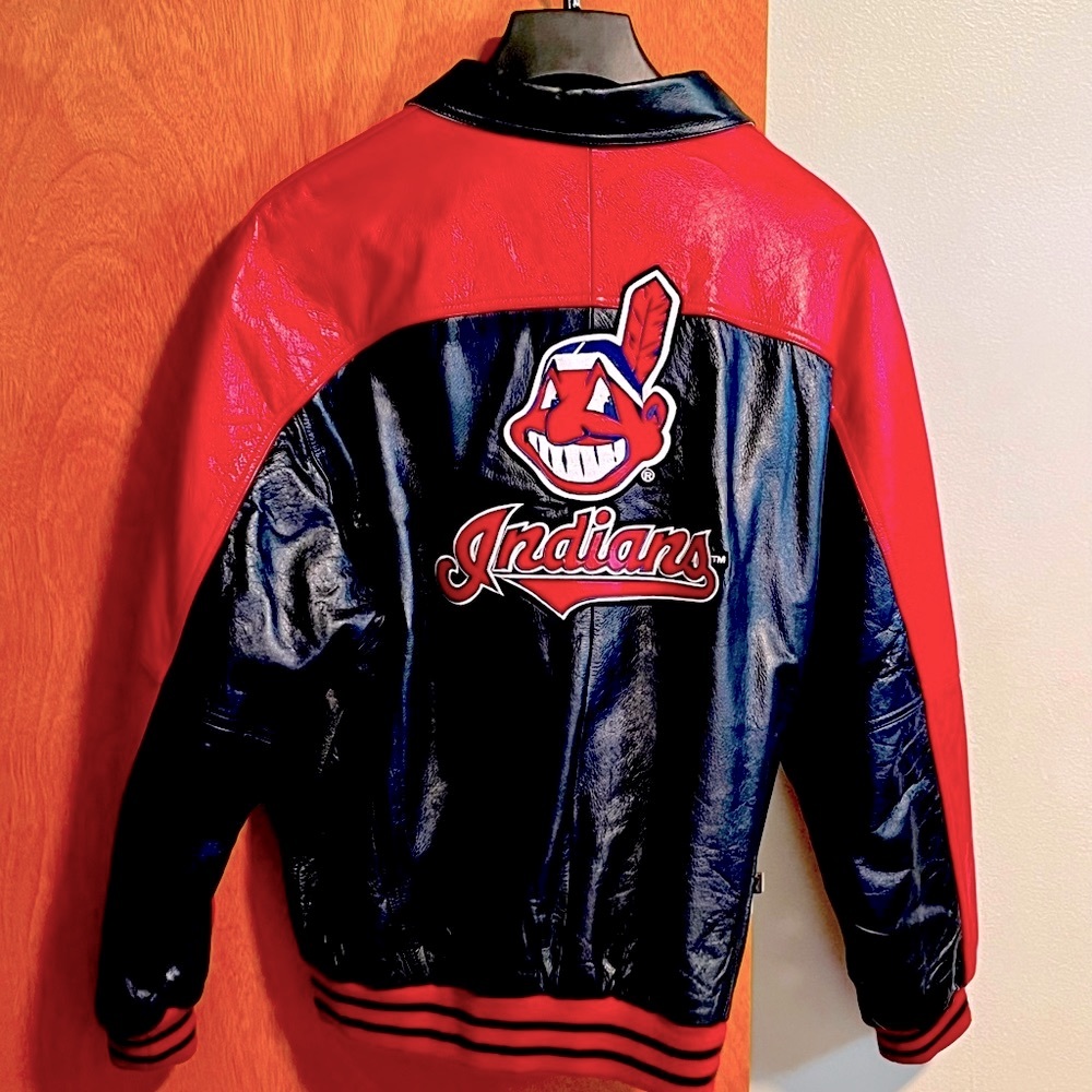 Mirage All Leather Cleveland Indians Bomber Jacket (XL) Oversized